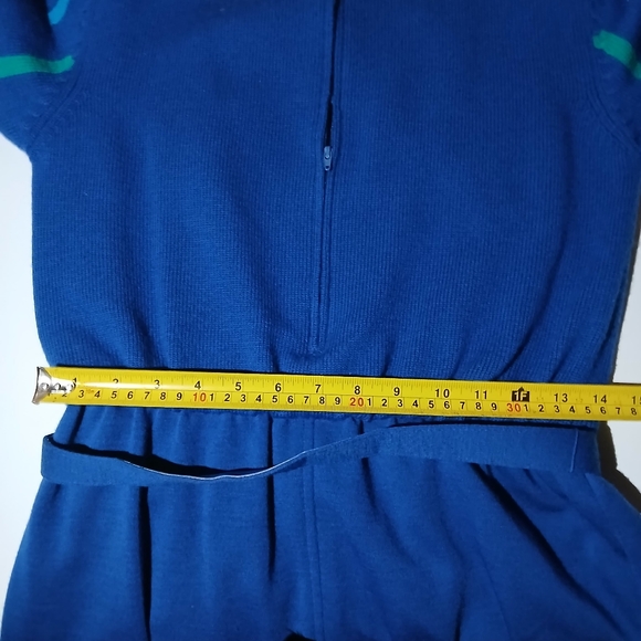 VTG Ciao Ltd Sweater Dress 80s Turquoise Blue Silk Blend Lined Sz 8 Secretary - Picture 9 of 9